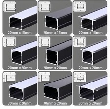 10pcs 6.6ft/2M Each Aluminum Channel Holder for LED Strip Black Track and Cover