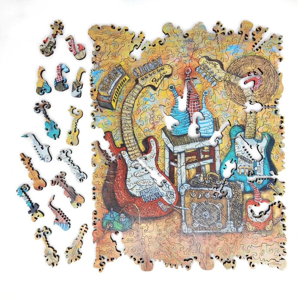 Rompecabezas de madera para adultos de FoxSmartBox - 212 piezas - botella amarilla azul Foto 2 de 4