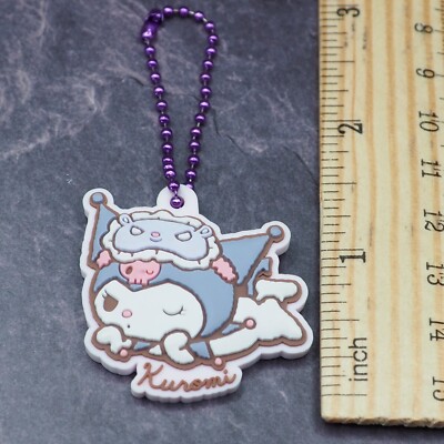 Kuromi Sanrio Characters Rubber Mascot Gummy Keychain Japan zz944