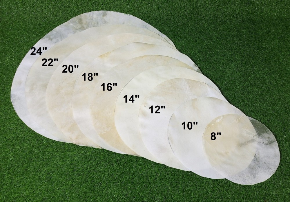 Goatskin for Shamanic Drum & Djembe | Natural Flat Round Piece GOAT SKIN Head