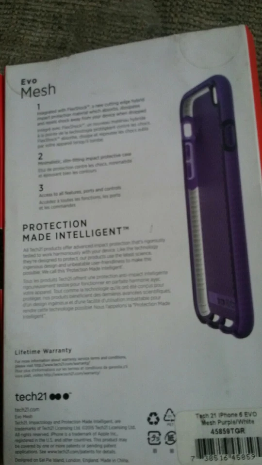 Tech 21 Evo Mesh para iPhone 6/6S púrpura/blanco Foto 3 de 4