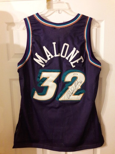 ULTRA RARE NWT Karl Malone Signed Utah Jazz Champions Authentic Jersey PSA DNA - 第 3/11 張圖片