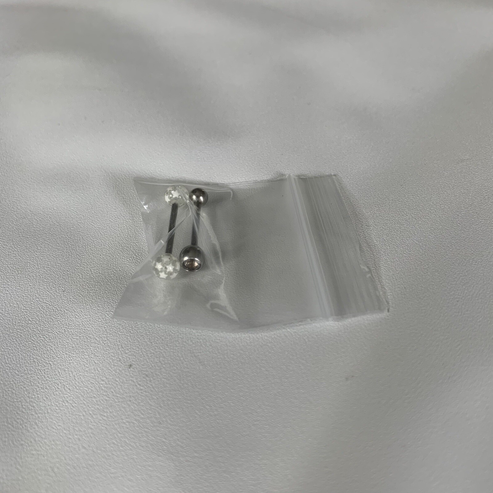 Belly Ring Silver Clear White Bundle - image 1