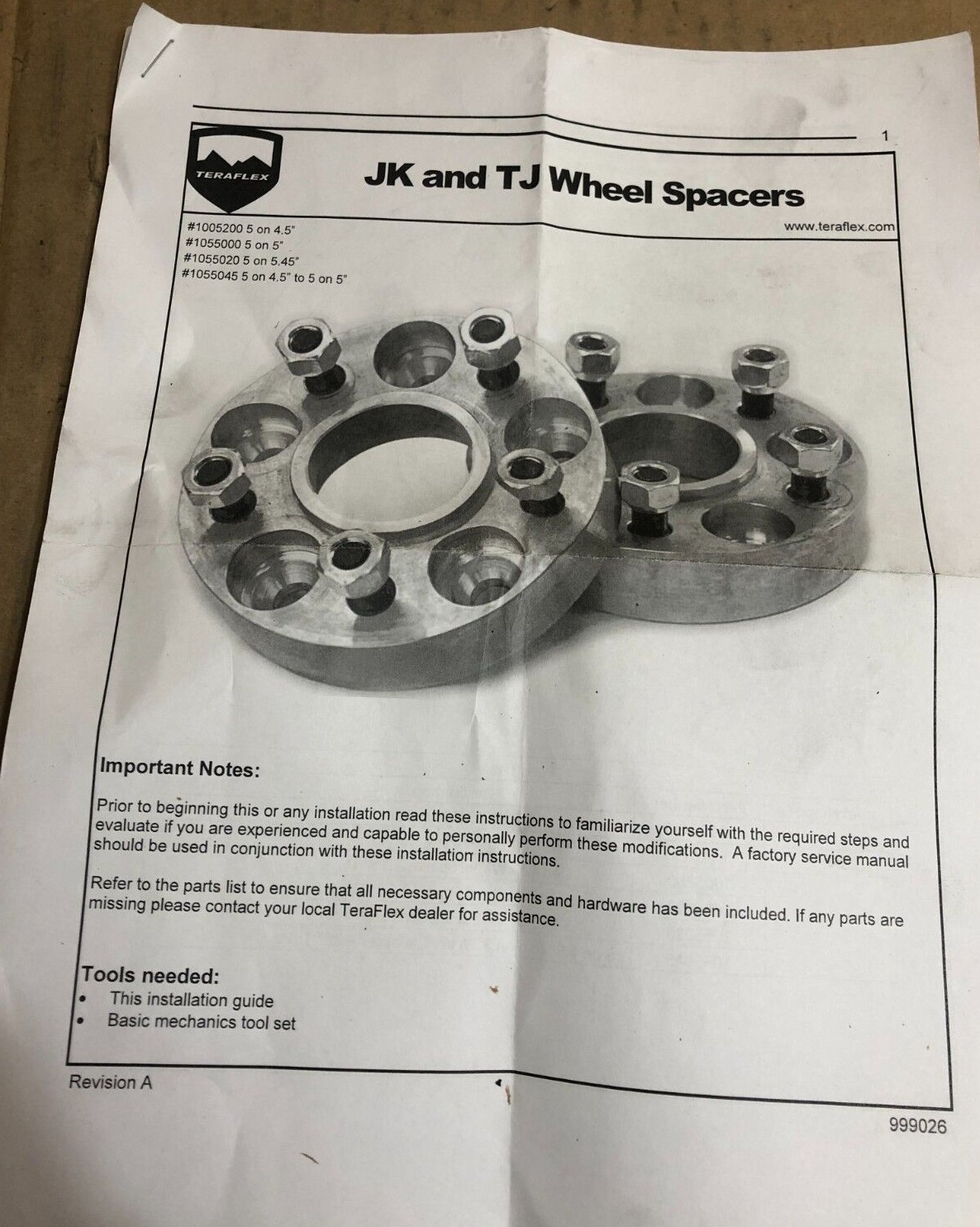 Teraflex 1 25 Billet Aluminum Wheel Spacers 5x5 Pair For Jeep JK 