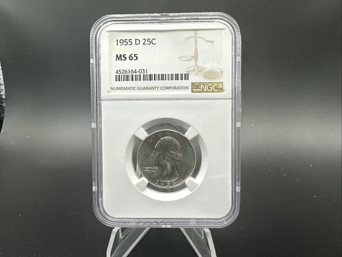 1955-D WASHINGTON SILVER QUARTER ~ NGC MS 65 ~BEAUTIFUL COIN~