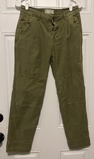 Free People Green Utility Military Style Pants Size 26 Button Fly Casual