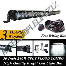 50 Inch Curved LED Light Bar Spot Flood Combo Offroad Car 4X4 Truck SUV Fog Lamp