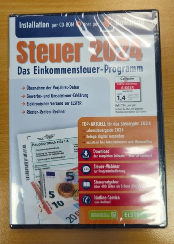 Aldi Steuer-Software 2024 für das Jahr 2024 Einkommensteuer NEU OVP CD Lieferung