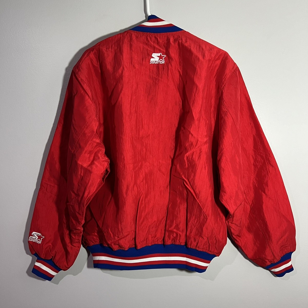 Vintage Starter NBA Logo Basketball Red Snap Varsity Bomber