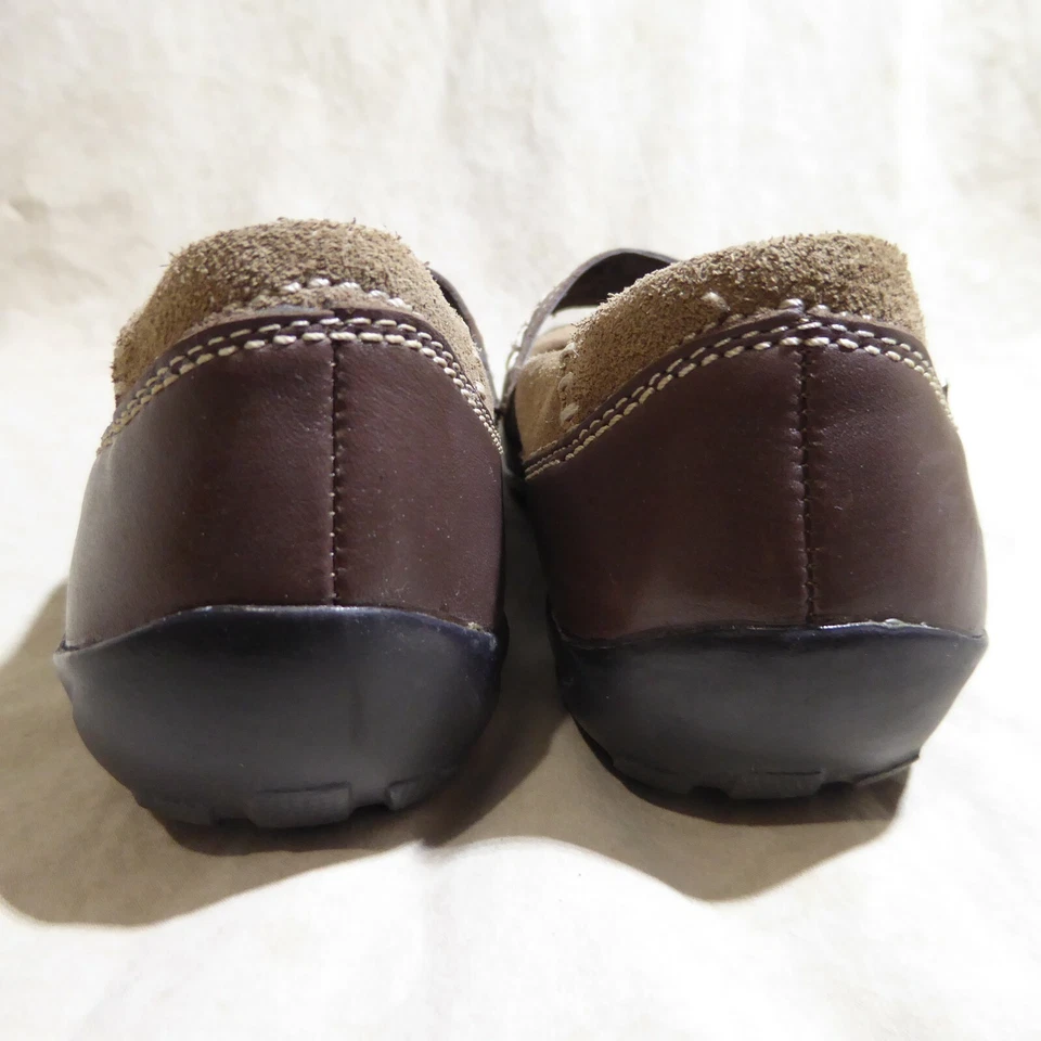 🩰 Natural Soul Doble Correa Mary Janes 8.5 M Gamuza Tostada con Acentos de Cuero Marrón Foto 3 de 4