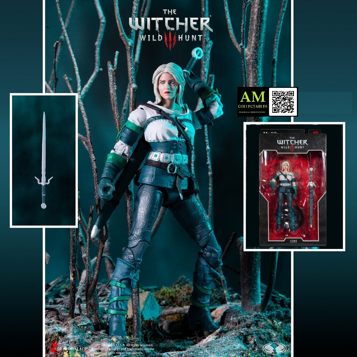 McFARLANE - THE WITCHER WILD HUNT 3 - CIRI - ELDER BLOOD ACTION FIGURE NUOVA/OVP