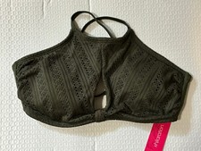Xhilaration Dark Green Bikini Top Swimsuit Size Large