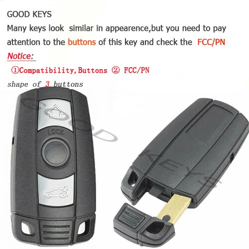 Chaveiro remoto para 2006-2011 BMW 1 3 5 X Series sistema de acesso confortável KR55WK491 - Imagem 4 de 4