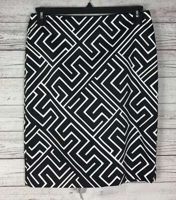 Black Market Black And White Pencil Skirt WHBM White House Black