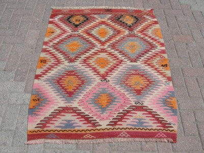 Kelim Teppich, Kleiner Türkischer Kelim Teppich, Vintage Kelim Teppich, Aztek...