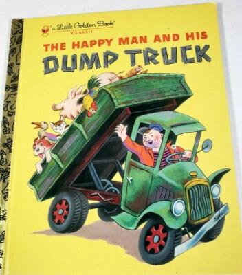 Little Golden Book THE HAPPY MAN & HIS DUMP TRUCK JUNK JOURNAL Ephemera VTG