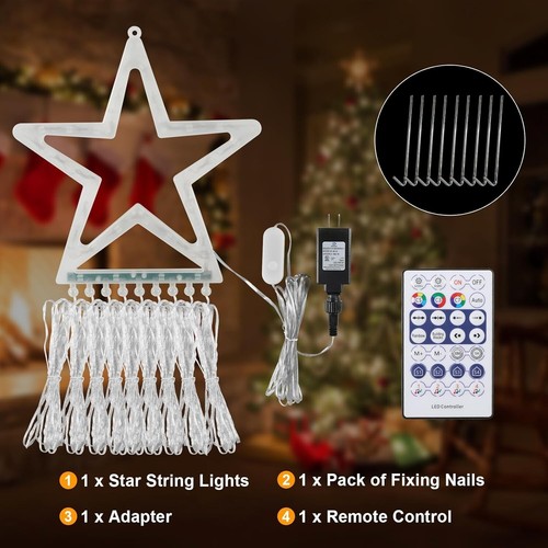 2023 Upgraded 320 LED Waterfall Lights - 9 Strands - RGB LED - Color Changing - Picture 7 of 9