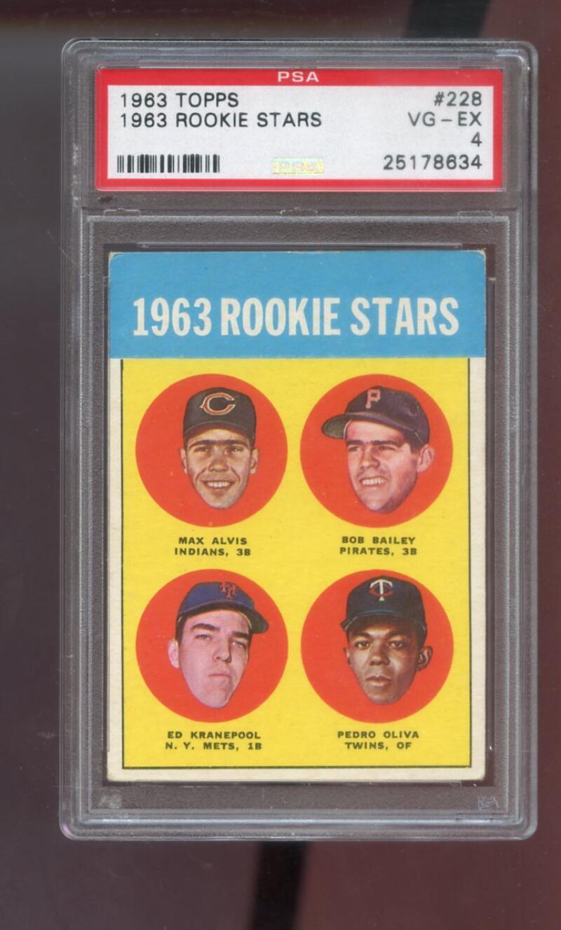 1963 Topps #228 Rookie Stars Tony Oliva Pedro Ed Kranepool RC PSA 4 Graded Card