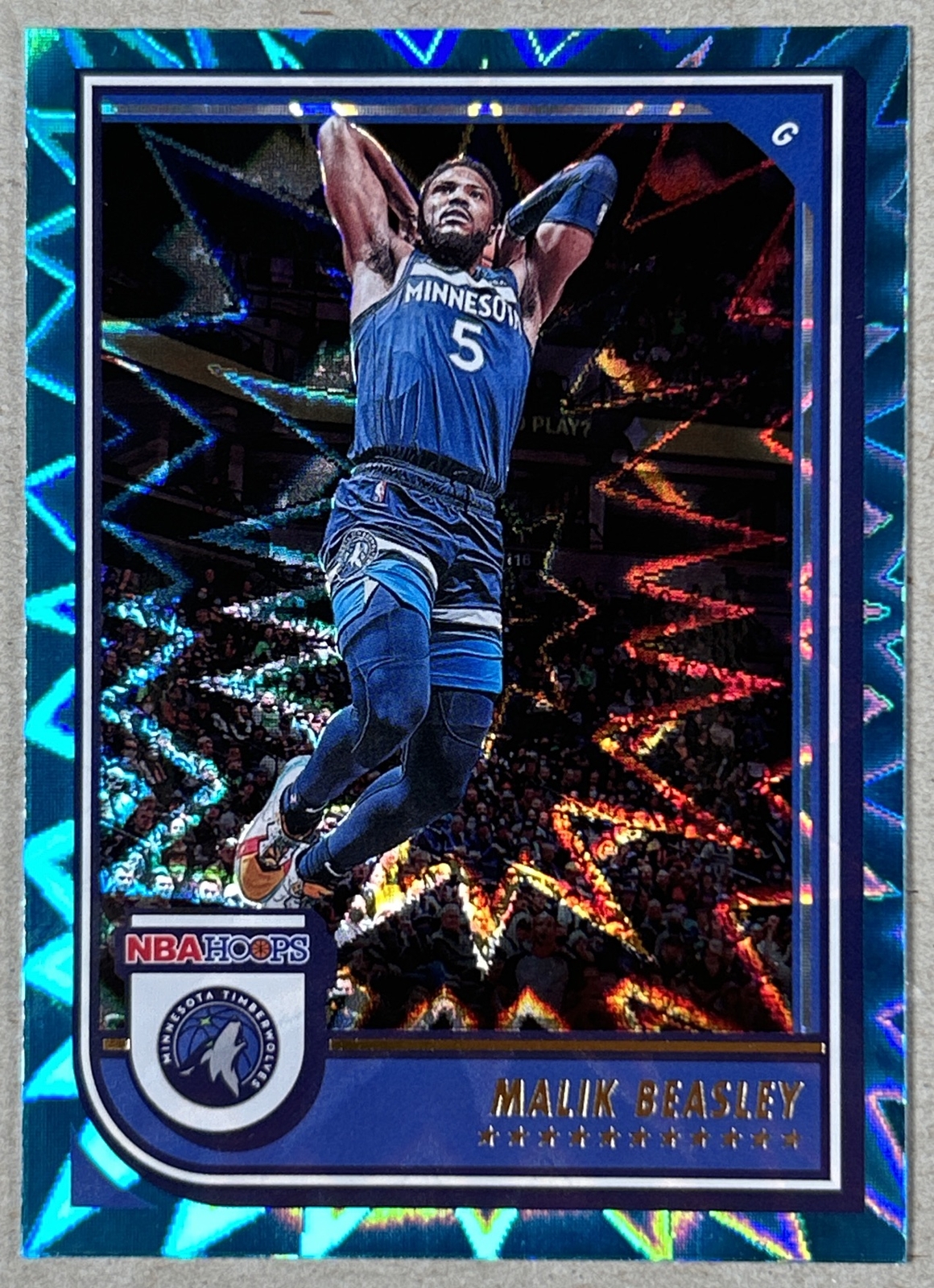 Malik Beasley TEAL EXPLOSION 2022-23 Panini Hoops #197 Minnesota Timberwolves