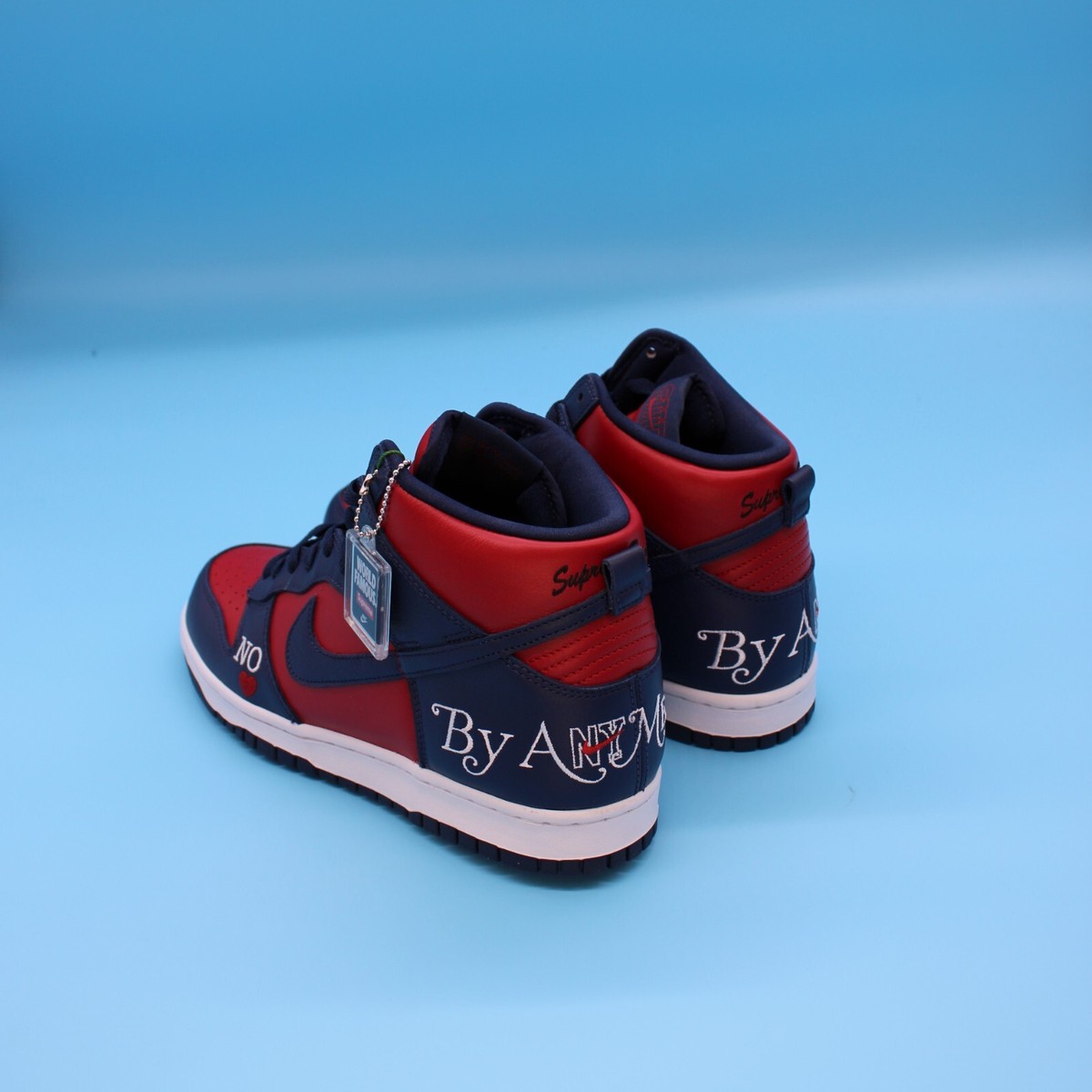 Size 8.5-Nike SB Dunk High Supreme By Any Means Navy Red White