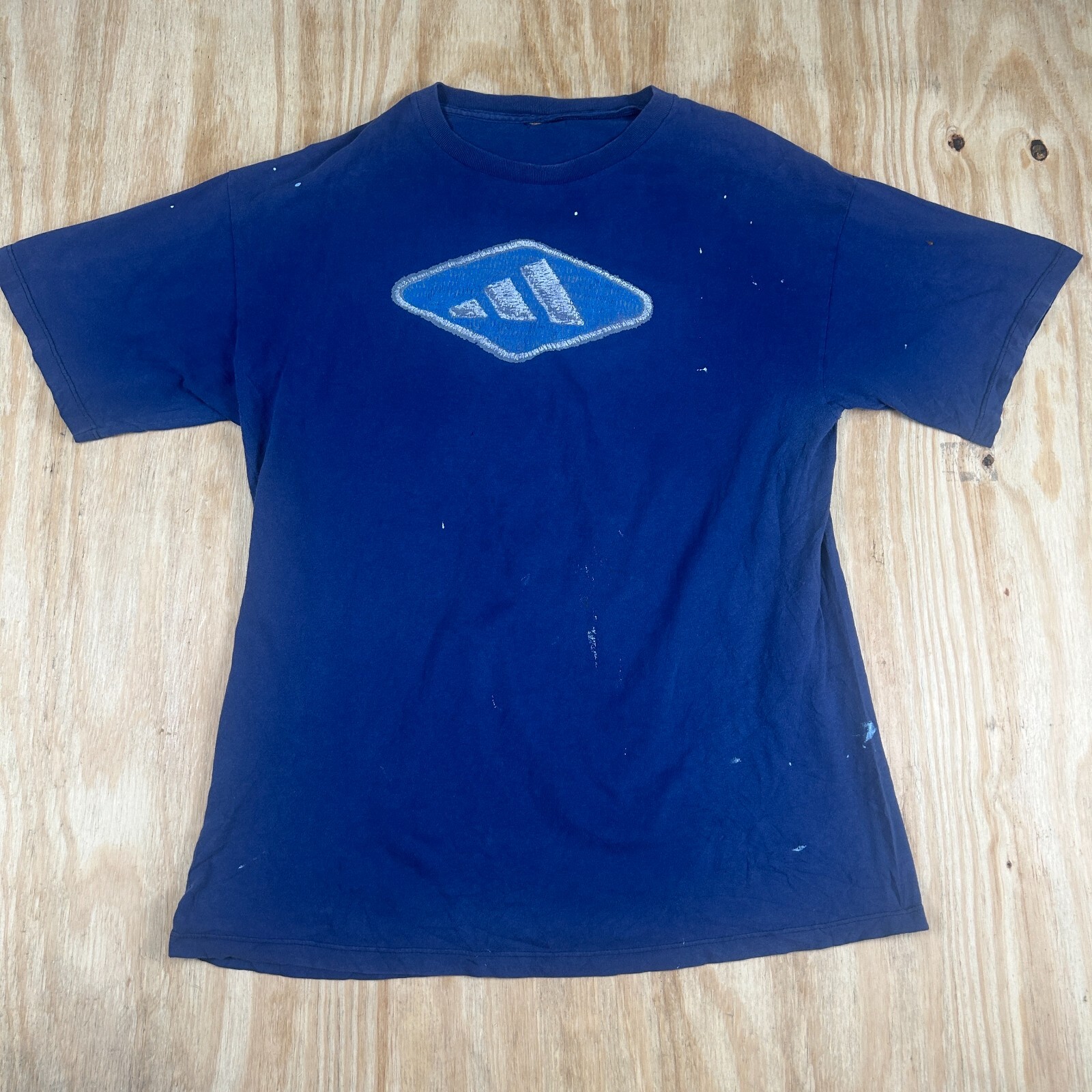 VTG Adidas Graphic Printed S/S Round Neck Ultimate T-Shirt Men's Large Blue Rare