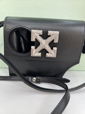 Off White Women's Crossbody Bag Small Binder Clip Leather