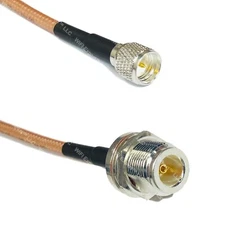 RG400 Silver Mini UHF Male to N FEMALE BULKHEAD Coax RF Cable USA Lot