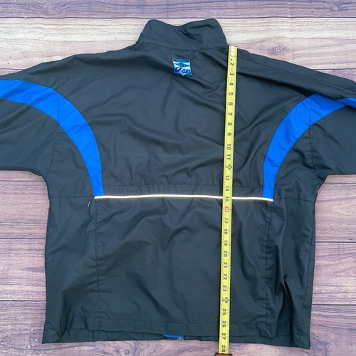 Vintage Asics Black/Blue HTF 3M Windbreaker Zip Up Jacket L 90s Tech Activewear - Picture 7 of 8