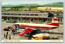 ISLE OF MAN CAMBRIAN Airlines AIRWAYS - RONALDSWAY AIRPORT, Postcard shell gas
