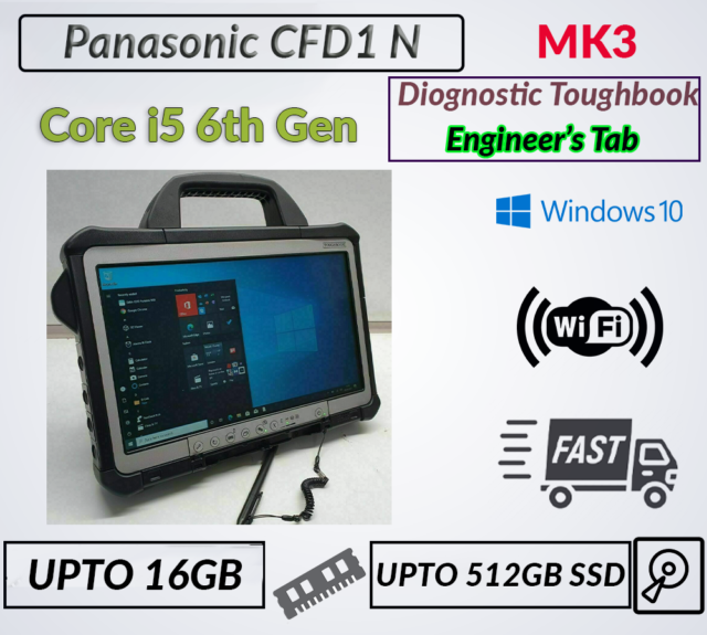 PANASONIC TOUGHBOOK CF-D1 N MK3 i5-6300U 2.4GHZ UPTO 16GB/512GB SSD XENTRY TAB