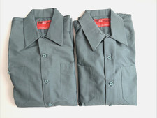 2 Work Shirt Vapor Wear USA Mens Medium Green Vintage NOS Deadstock Grunge 