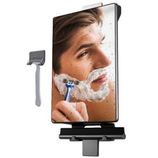 HONEYBULL Fogless Shower Mirror for Shaving Anti Fog 8"L x 5.5"W, Black