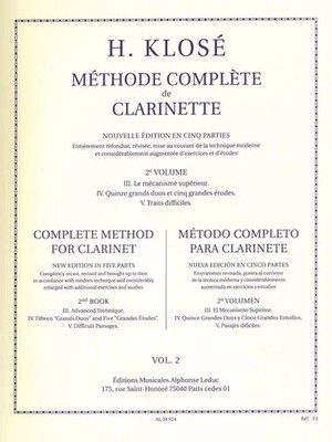 Methode complete de clarinette vol.2 (fr/en, cartonne) | Hyacinte Eleonore Klosé