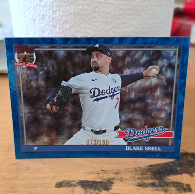 Topps 2025 Blake Snell Los Angeles Dodgers Blue Parallel #91B2-5 073/150