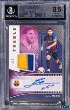 2018 Panini Lionel Messi Treble Jersey Autographs Gold #1