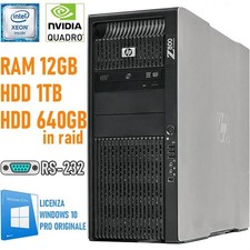 HP Z800 Workstation 2X INTEL XEON NVIDIA QUADRO 2000D 12GB HDD 1TB + 640GB