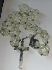 VINTAGE 1950s-1970s Glow in the Dark Italy Rosary RARE Catholic Item