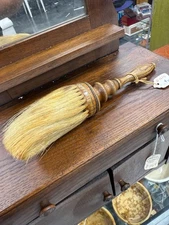 Antique Horsehair Brush w/ Turned Wood Handle – Shaker Style Counter Brush
