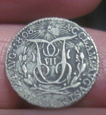 1808 (SPAIN) MEDAL (PROCLAMATION ) FERDINAND VII ( 1/2 REAL)    --VERY SCARCE--