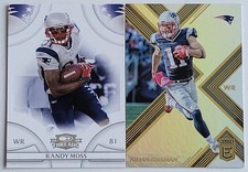 2 Card Lot- 2008 Donruss Threads Randy Moss & 2017 Donruss Elite Julian Edelman