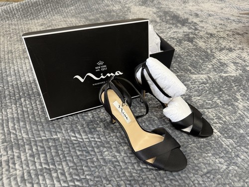 New With Tags/box Nina Size 9 women’s Black High Heels - Picture 10 of 18