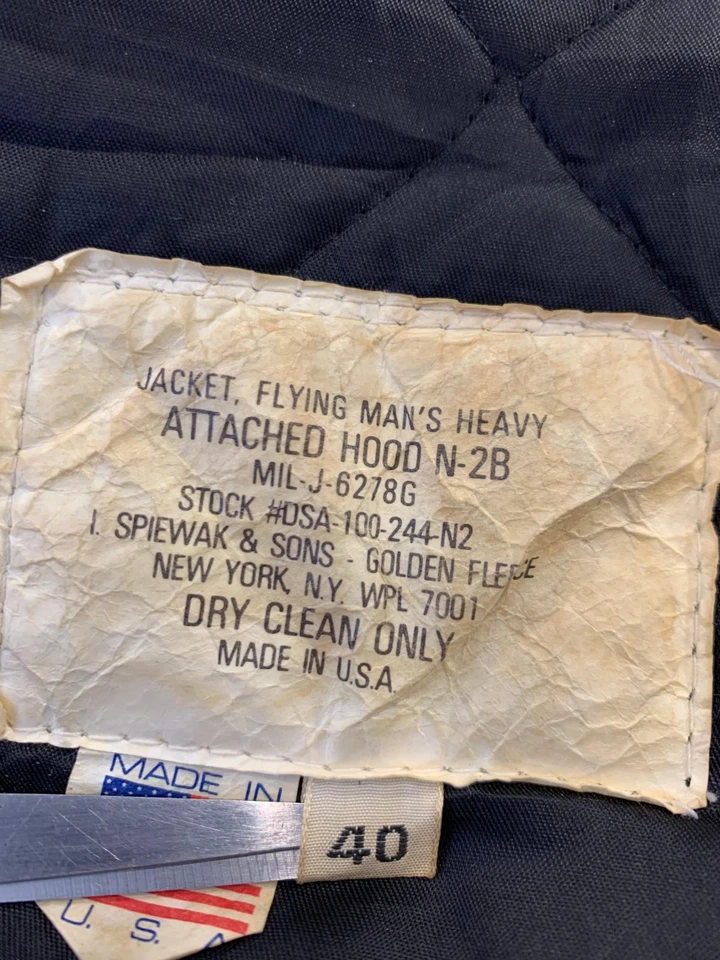 Vintage US Military N-2B Flying Man’s Jacket 40 XL I. Spiewak USAF Parka USA#135 - Image 3 of 4
