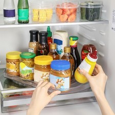 Lazy Susan Turntable Organizer for Large Refrigerator, 360  Rotate Fridge