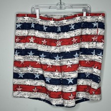 Columbia Men  s XXL Red White Blue Flag Fishing Swim Trunks Stars  Stripes