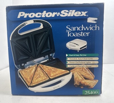 Proctor Silex Sandwich Toaster Nonstick Grids Press Meal Maker Model 25400 NEW