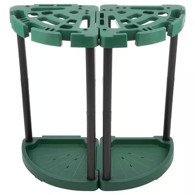 Green 2-Tier Corner Plastic Garage Storage Shelving Unit (16 In. W X 22 In. H X