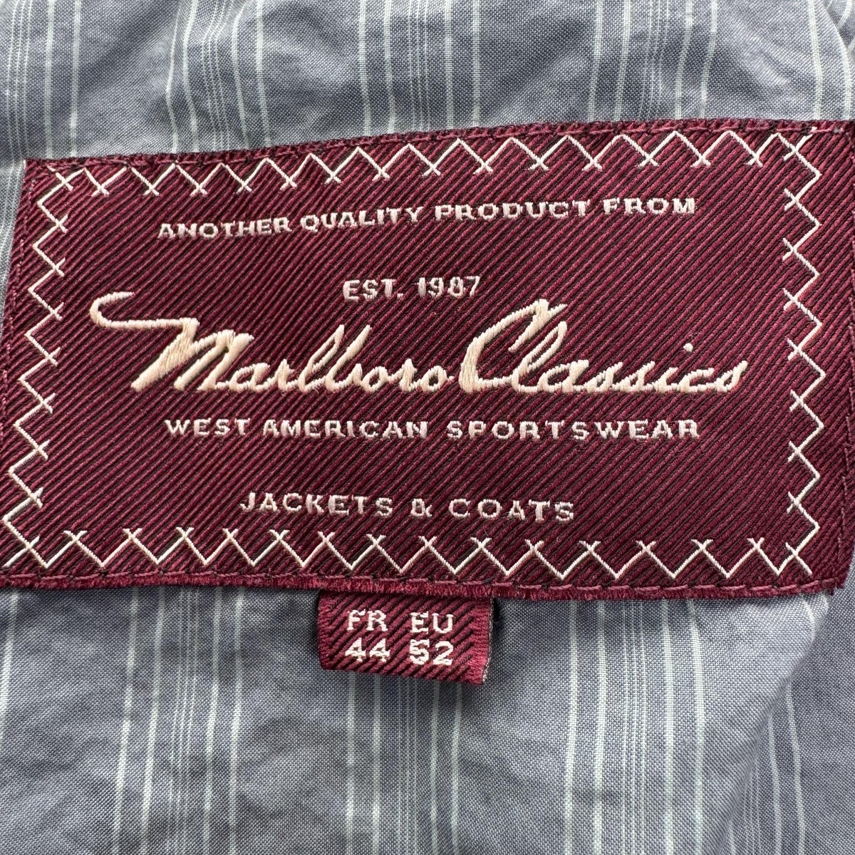 Marlboro Classics Jacket Mens EU 52 Gray Bomber Lined Zip Pockets