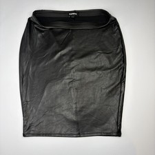 Express Leather Like Material Pencil Type Skirt Size Small Black