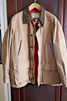 Orvis Jacket Mens XXL Brown Heritage Field Coat Dry Waxed Canvas Hunting