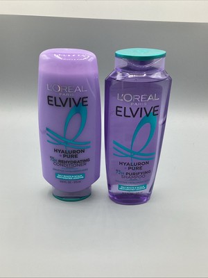 L'Oreal Paris Elvive Hyaluron Pure Moisturizing Shampoo + Conditioner Oily Hair
